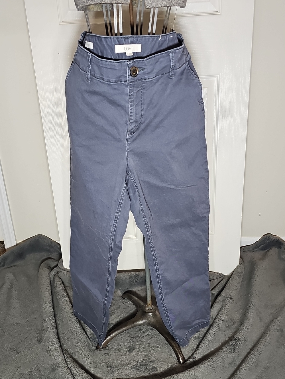 LOFT Navy Blue The Slim Pocket Ankle Chino Pants Stretch Size 10